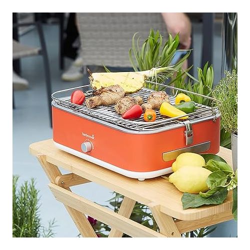  Barbecook E-Carlo Electric Table Grill with Carry Bag Suitable for Balcony as Outdoor Camping Grill, Dishwasher Safe, Red, 42.5 x 33 x 16.5 cm