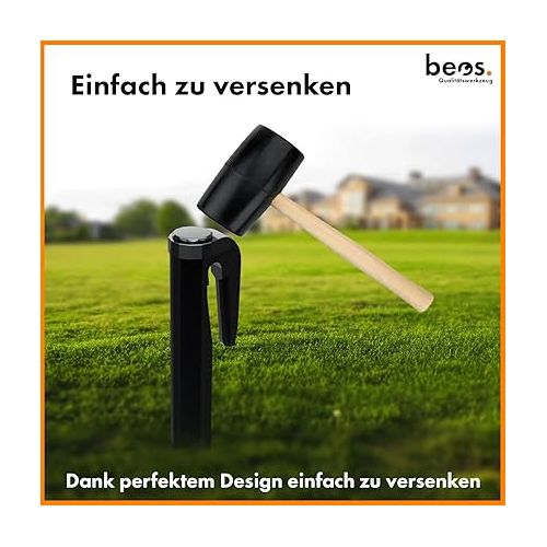  BEOS® Premium Ground Pegs for Robotic Lawnmower Boundary Cable - 250 Fibreglass Reinforced Ground Hooks - Ground Spikes for Boundary Wire - Compatible with Worx, Gardena, Husqvarna, Bosch, Stihl Lawn