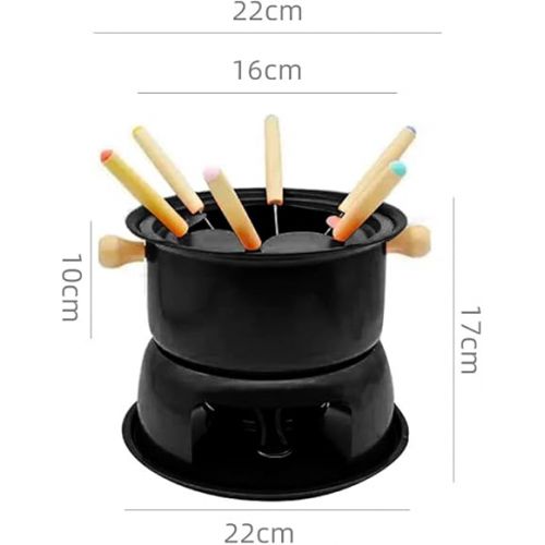  FBWSM Deluxe Fondue Set, Multifunctional Mini Cheese Chocolate Fondue with 6 Stainless Steel Forks