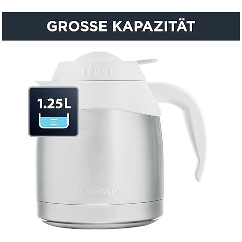  Rowenta CT3811 Filter- Kaffeemaschine Adagio Milano | Mit Edelstahl-Thermokanne | 10-15 Tassen | Automatische Abschaltung | Weiß/ Edelstahl