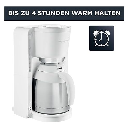  Rowenta CT3811 Filter- Kaffeemaschine Adagio Milano | Mit Edelstahl-Thermokanne | 10-15 Tassen | Automatische Abschaltung | Weiß/ Edelstahl