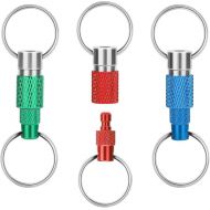 Linkstyle Removable Key Ring, Quick Release Key Rings, Pull Apart Key Ring, Metal Double Split Key Ring for Home, Car, Key Fob Accessories, Lock Holder