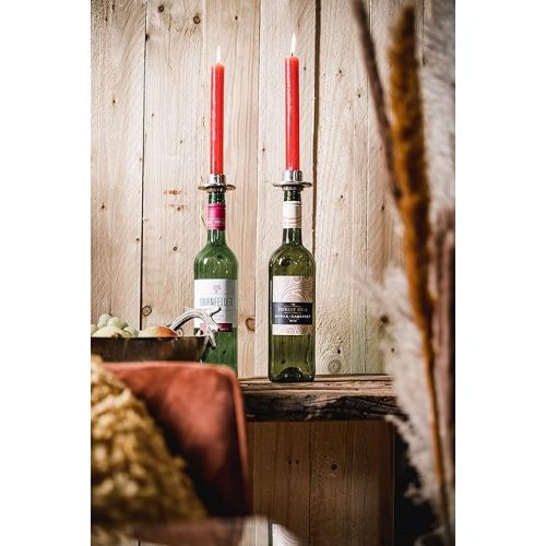  Michael Noll Candle Holder Bottle Wine Bottle Aluminium Silver - Candle Holder Metal Candle Holder - Set of 5 / Set of 10 / Set of 20 / Set of 50 (5)