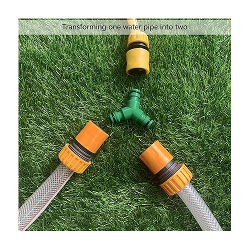  DITK-U 13 Piece Hose Connector Set 1/2 Inch Y Hose Connector, 1/2 Inch Two Way Coupling, 1/2 Inch 3/4 Inch 2-in-1 Garden Tap Connector, Hose Connector 1/2 Inch Plastic