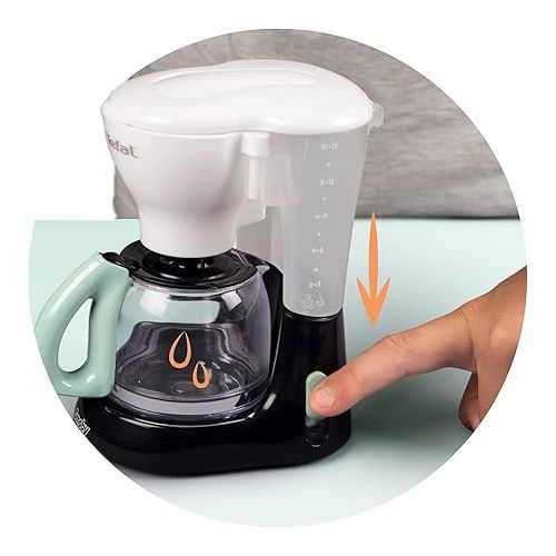  Smoby - Toy Coffee Machine with Water Tank Tefal - Cafe City Coffee Machine with Water Filter and Coffee Pot for Children from 3 Years
