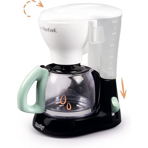  Smoby - Toy Coffee Machine with Water Tank Tefal - Cafe City Coffee Machine with Water Filter and Coffee Pot for Children from 3 Years