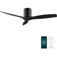 Cecotec - Deckenventilatoren EnergySilence Aero 5500 Aqua Black&Black Connected, DC 40 W Motor, Wi-Fi-Steuerung, Innen- und Außengebrauch, 3 Rucken, 6 Verkauf, Schwarz