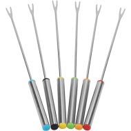 Fondue Forks, 6 Pieces, 9.5 Inch, Fondue Plates, Set of 6, Stainless Steel, Chocolate, Cheese, Cutlery, Tableware and Glassware, Dessert, Fondue Pot, Forks, Kitchen Tool,