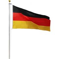 normani Aluminium Flag Pole 6.20-6.80-7.50-8.00 or 9.00 m Height Including Germany Flag