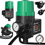 KESSER® Pump Control with Bar Indicator | with Cable | 10 Bar Pressure Monitor Electronic Pump Control | Pressure Switch | Monitors Water Pressure - Automatic On and Off Garden & Home