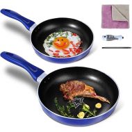 Myiosus Aluminium 2-Piece Induction Frying Pan Set, 20/26 cm, Removable Handle, Non-Stick Coated Pan, Dishwasher Safe - Send Cleaning Cloths and Screwdriver