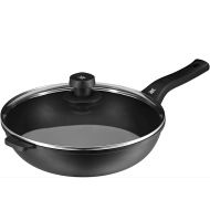 WMF Permadur Premium Wok Pan 30 cm Induction Glass Lid with Steam Opening Wok Aluminium Coated