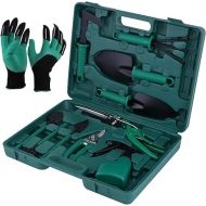 eROOSY 11 Piece Garden Tool Gardening Set Gloves with Claws Garden Tools with Carry Bag Gifts for Garden Lovers