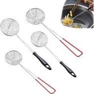 ysister Set of 4 Fondue Strainers, Stainless Steel Kitchen Strainer, with Handles, Fine Mesh Kitchen Strainer, Stainless Steel Spider Strainer, Kitchen Sieve, Practical for Cooking Vegetables,