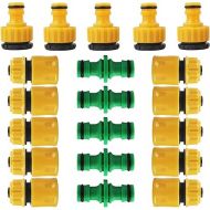 ATB-Foger 20 Piece Hose Connector Set 5 x 1/2 Inch Quick Coupling 10 x 1/2 or 3/4 Inch Double Plug Hose Coupling 5 x 1/2 or 3/4 Inch Tap Hose Connector for Garden and Home Tap