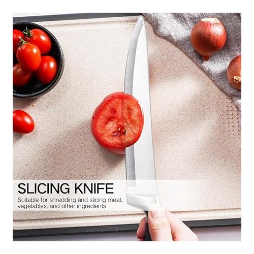  BFYLIN Kitchen Knife Sets, Kitchen Knife Set 3, Chef's Knife Made of High-Quality Carbon Stainless Steel, Chef's Knife, Filleting Knife, Universal Knife, Sharp Knife Set (Black)