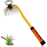 Myiosus 35 cm Weed Puller Tool - Stainless Steel Weed Cutter Garden Tools, 11 Teeth Dual Purpose Weed Puller, Weed Remover Device for Garden for Transplanting, Gift for Gardeners Gardeners