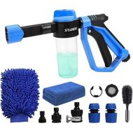 STANEW Multifunctional Car Water Gun, Low Pressure Cleaning Foam Gun, Foam Washing Gun for Car, Home, Garden, and 2 Types of Car Wash Cloths