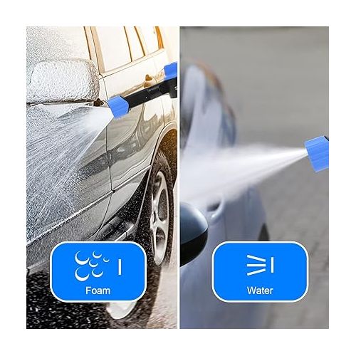  STANEW Multifunctional Car Water Gun, Low Pressure Cleaning Foam Gun, Foam Washing Gun for Car, Home, Garden, and 2 Types of Car Wash Cloths