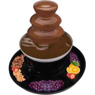 Electric Chocolate Fountain Food Heating Stainless Steel Chocolate Fondue Fountain, 3-Tier Party Fountain with Fruit Plate for Birthday Party Wedding Party