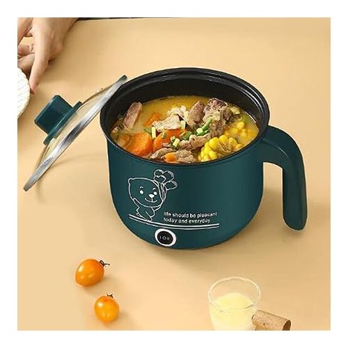 Sharplace Mini Hot Pot Ramen Cooker Non-Stick Portable Electric Multi-Purpose Pan for Home Office Dorm, Green