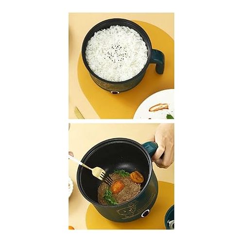  Sharplace Mini Hot Pot Ramen Cooker Non-Stick Portable Electric Multi-Purpose Pan for Home Office Dorm, Green