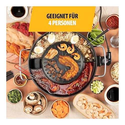  Tristar Korean Grill & Hot Pot - 36 cm Diameter - 3 L Capacity - 4 People - 220 °C - Black