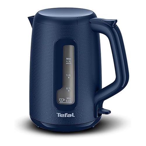  Tefal KO2M04 Morning Kettle | Elegant Design | 1.7L Capacity | Large Filling Opening | Wide Spout with Metal Filter | Covered Heating Element | Wanted Blue