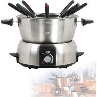 Electric Fondue 8 People Stainless Steel - Electric Fondue Set Cheese Fondue Chocolate Fondue Set - Meat Fondue with Thermostat 1000 Watt - Fondue Pot 1.8 Litres