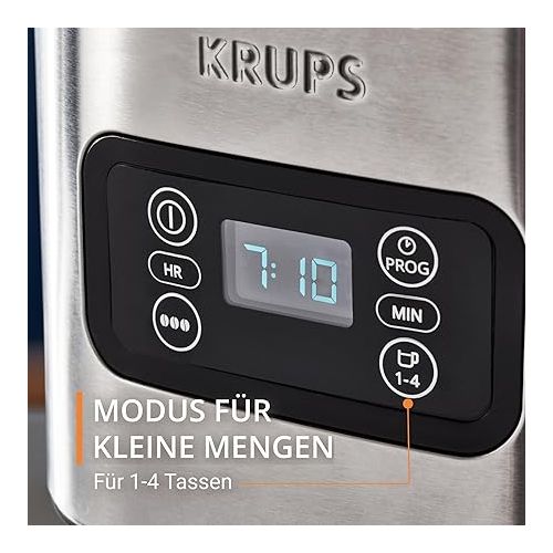  Krups KM480D Excellence Stainless Steel Programmable Filter Coffee Machine, 24-Hour Timer, Brewing Strength Selection Water Head, Pre-Infusion Mode, Anti-Drip System, 1.25 L Capacity, 15 Cups