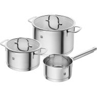 ZWILLING TrueFlow 3-Piece Saucepan Set with Pouring Function, Induction Safe, Stainless Steel, Silver