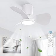 Ateroll Ceiling Fan with Lighting, 60cm Dimmable 3CCT (3000K-4000K-5000K), 1800lm Ceiling Fan with Remote Control, 4 Speeds Timer, Suitable for Living Room, Bedroom