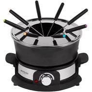 Raclette Grill I Table Grill I Raclette Grill I Thermostat I Non-Stick Grill Plate with Teflon Coating I Including Pans + Spatula (8 Person Fondue Set)