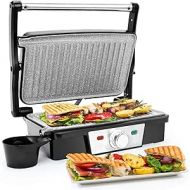 SUPERLEX Contact Grill Table Grill 1500 W for Steak, Sandwich Maker, Panini Grill, Toaster with Non-Stick Coating, 180° Opening with Heat-Insulated Handle, BPA Free
