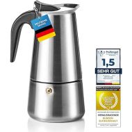 Coffee Fox Stainless Steel Espresso Maker - Coffee Maker, Espresso Pot for 2, 4, 6, 9 Cups