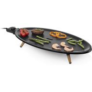 Princess Elypse Pure Table Grill, Oval Raclette, 60 x 30 cm Frying Surface, 1.8 m Cable Length, 2000 Watt, Adjustable Thermostat, 103200