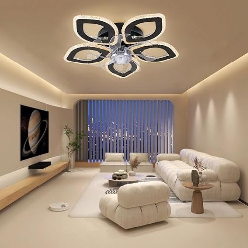  FIMEI Ceiling Fan with Light, Modern LED Dimmable Ceiling Light with Fan with Remote Control, Ceiling Fan with Light for Lighting and Cooling the Room