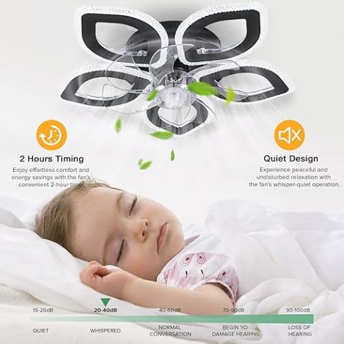  FIMEI Ceiling Fan with Light, Modern LED Dimmable Ceiling Light with Fan with Remote Control, Ceiling Fan with Light for Lighting and Cooling the Room