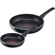 Tefal C27890 Generous Cook 2-Piece Pan Set, 20/28 cm, Safe Non-Stick Coating, Thermal Signal Temperature Indicator, Deep Shape, Suitable for Induction Cookers, Black