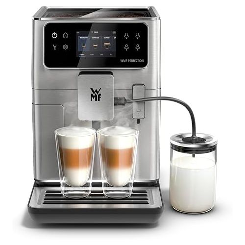  WMF Perfection 680 Fully Automatic Coffee Machine with Milk System, 21 Drink Specialities, Double Thermoblock, Stainless Steel Grinder, User Profile, 0.6 L Milk Container, WiFi