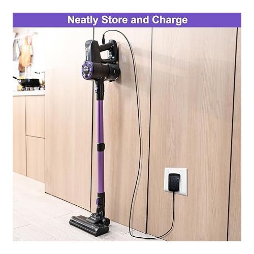  VacniQ Cordless Vacuum Cleaner, 30 Kpa Suction Power, Stable 250 W Motor, Handheld Vacuum Cleaner for Pet Hair, Carpets and Hard Floors (Purple)