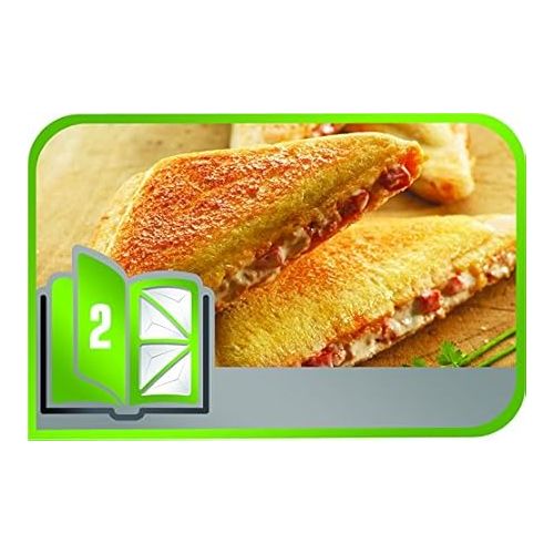  Tefal XA800212 Collection Set Snack Sandwich Plate, Triangular, Recipe Book (English Language Not Guaranteed), 4.4 x 15.5 x 24.2 cm