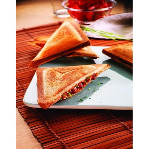  Tefal XA800212 Collection Set Snack Sandwich Plate, Triangular, Recipe Book (English Language Not Guaranteed), 4.4 x 15.5 x 24.2 cm