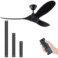 XSGDMN Ceiling Fan with Remote Control, Quiet Ceiling Fan without Lighting, Intelligent Time Setting, Outdoor Ceiling Fan, Suitable for Outdoor Patios, Balconies (132 cm / 52 inches)