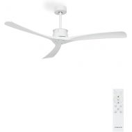 CREATE Ceiling Fan White with Remote Control, XL, 40 W, Quiet, Diameter 152 cm, 6 Speeds, Timer, DC Motor, 6 Speeds, Summer/Winter Operation