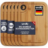 vendify® Breakfast Board Bamboo Chopping Board Set of 6 28 x 20 cm - Kitchen Board Set Wood