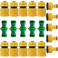 CL-Link 20 Piece Hose Connector Set 5 x 1/2 Inch Quick Hose Connectors 10 x 1/2 or 3/4 Inch Double Plug Hose Coupling 5 x 1/2 or 3/4 Inch Tap Hose Connector for Garden and Home Tap