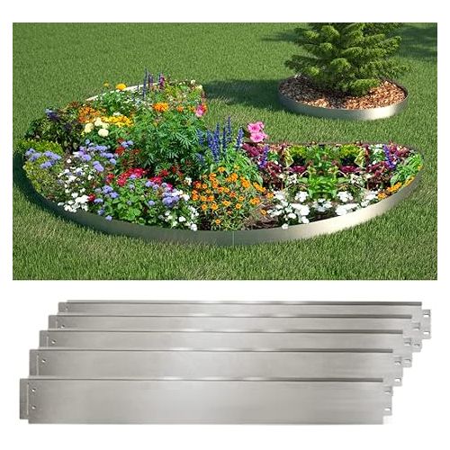  Galvanised Metal Lawn Edging 5m, 10m, 15m, 15m, 20m, 25m, 30m, 35m 40m, 45m, 50m, 100 x 14cm or 100 x 18cm, Flower Bed Bordering