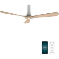 Cecotec Deckenventilator mit Fernbedienung und WLAN EnergySilence Aero 5500 White Aqua Connected. 40 W, Durchmesser 52 Zoll, 3 Flugel, Schutz IP44, Winter-Summer-Modus, Timer