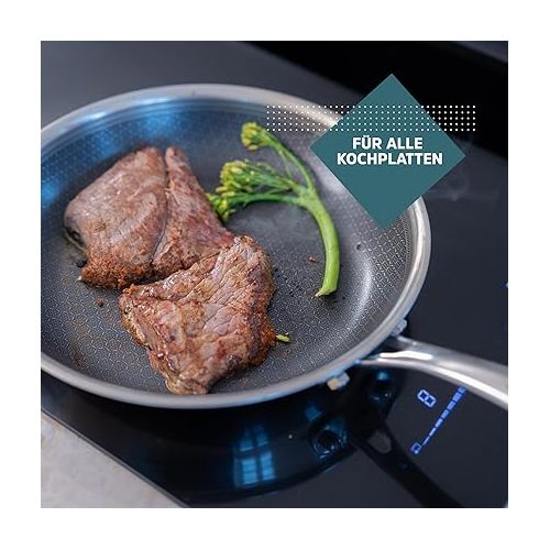  CASPER SOBCZYK Hybrid Frying Pan 24 cm | Coated Pan Induction for All Hobs | Suitable for Oven and Dishwasher | Frying Pan with Non-Stick Coating | Non Stick Pan | Free from PFAS